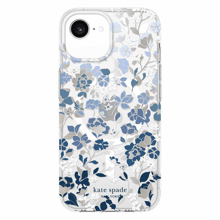 Kate Spade Protective MagSafe Case Flowerbed Blue for iPhone 17e/16e/15/14/13