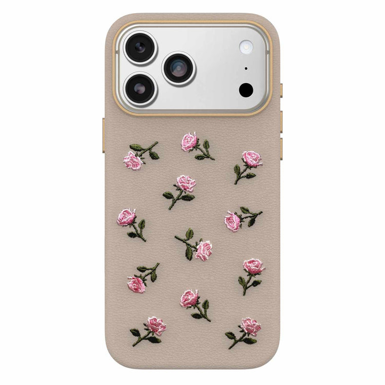 OtterBox Symmetry Cactus Leather Embroidery MagSafe Case Cottage Rose for iPhone 18 Pro Max/17 Pro Max