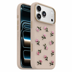 OtterBox Symmetry Cactus Leather Embroidery MagSafe Case Cottage Rose for iPhone 18 Pro Max/17 Pro Max