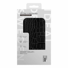 Ideal of Sweden Magnet Wallet MagSafe Case Black Croco for iPhone 18 Pro/17 Pro