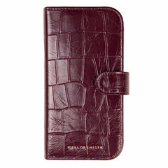 Ideal of Sweden Magnet Wallet MagSafe Case Fine Wine Croco for iPhone 18 Pro/17 Pro