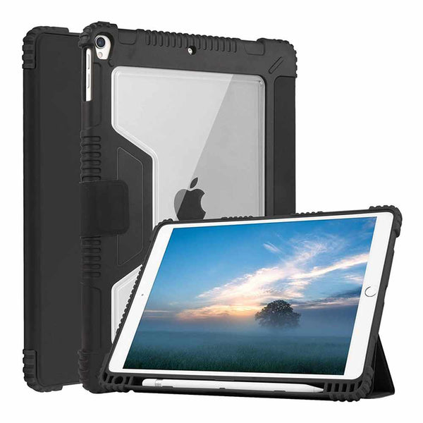 Bulk Packaging Rugged Folio Case with Pencil Holder Black for iPad 10.2 2021 9th Gen/10.2 2020 8th Gen/iPad 10.2 2019