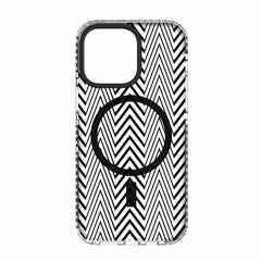 Blu Element Chromatic Print MagSafe Case Black warped Lines for iPhone 15/14/13