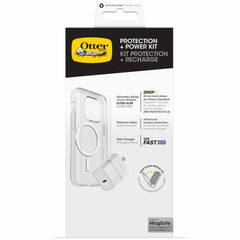OtterBox Protection+Power Kit (Symmetry Clear Magsafe Glass+ Wall Charger 30W White) for iPhone 15 Plus