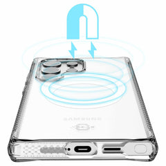 ITSKINS Hybrid_R Clear Case Compatible w/MagSafe for Samsung Galaxy S24 Ultra
