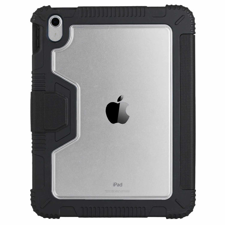 Bulk Packaging Rugged Folio Case with Clear Back Black for iPad 11 2025 (11th Gen)/iPad 10.9 2022 (10th Gen)