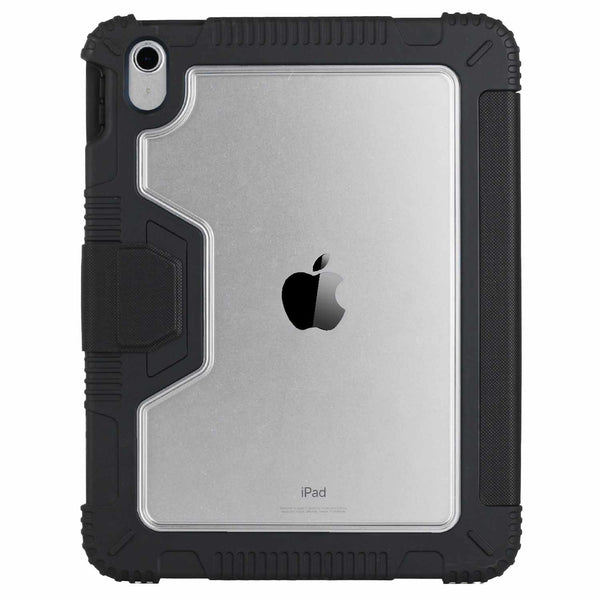 Bulk Packaging Rugged Folio Case with Clear Back Black for iPad 11 2025 (11th Gen)/iPad 10.9 2022 (10th Gen)
