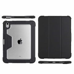 Bulk Packaging Rugged Folio Case with Clear Back Black for iPad 11 2025 (11th Gen)/iPad 10.9 2022 (10th Gen)