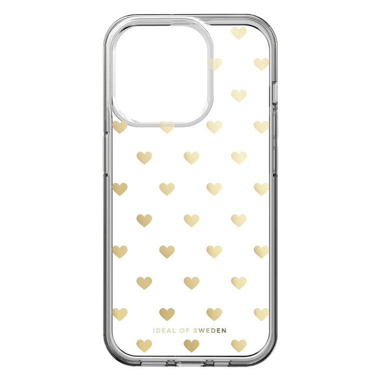 Ideal of Sweden Clear MagSafe Mid Case Golden Hearts for iPhone 16e/15/14/13