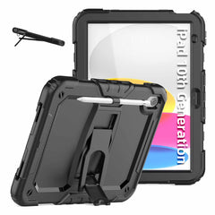 Bulk Packaging Rugged Case with Kickstand and Built-in Screen Protector Black for iPad 11 2025 (11th Gen)/iPad 10.9 2022 (10th Gen)