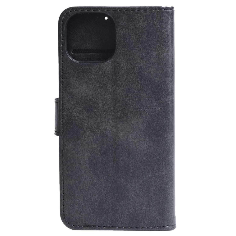Blu Element Faux Leather Folio Case w/TPU Gelskin for iPhone 16 Black