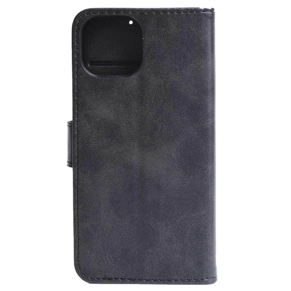 Blu Element Faux Leather Folio Case w/TPU Gelskin for iPhone 16 Black