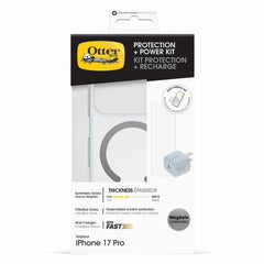 OtterBox Protection+Power Kit (Symmetry Clear MagSafe w/Glass + Wall Charger 30W White) Clear for iPhone 18 Pro/17 Pro