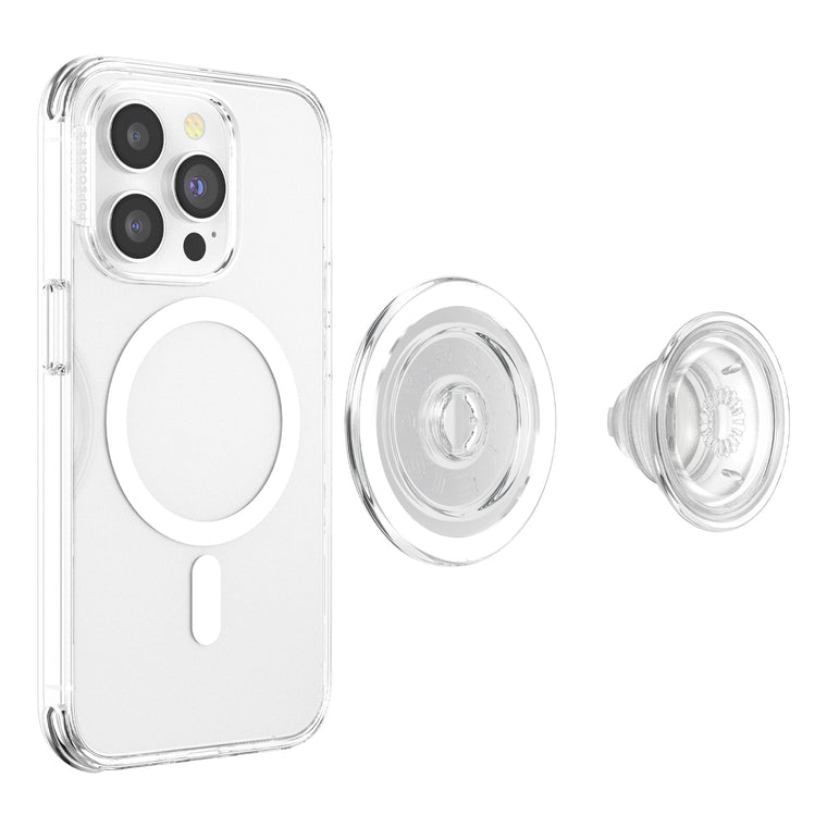 806827 PopGrip For MagSafe Round with Adapter Ring Clear