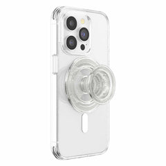 PopSockets PopGrip For MagSafe Round with Adapter Ring Clear Glitter