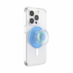 PopSockets PopGrip For MagSafe Round with Adapter Ring Blue Translucent Opalescent