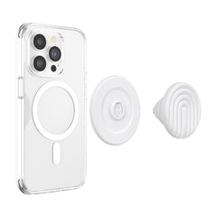 PopSockets PopGrip for MagSafe Round with Adapter Ring Curves Coconut Creme