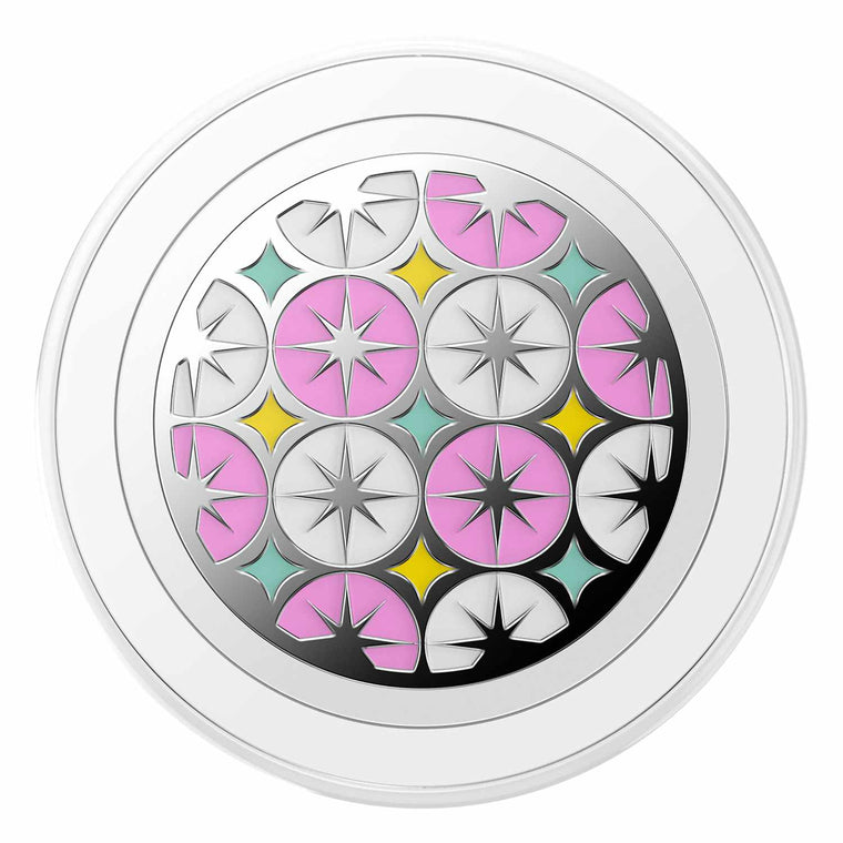 807477 PopGrip for MagSafe Round with Adapter Ring Enamel Atomic Wallpaper