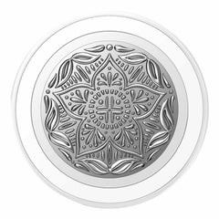 PopSockets PopGrip for MagSafe Round with Adapter Ring Enamel Silver Mandala
