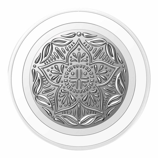 PopSockets PopGrip for MagSafe Round with Adapter Ring Enamel Silver Mandala
