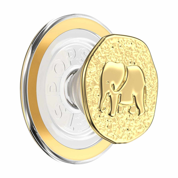 PopSockets PopGrip for MagSafe Round with Adapter Ring Enamel Elephant Token