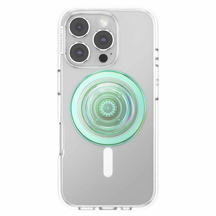PopSockets PopGrip for MagSafe Round with Adapter Iridescent Turq