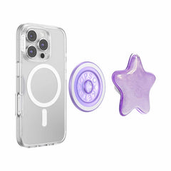 PopSockets PopGrip for MagSafe Round with Adapter Tidepool Star Squishy Lavender Fog