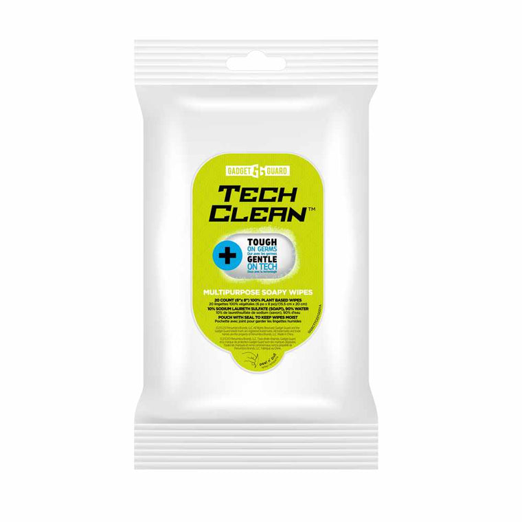 GGSCTTC221GG01B TechClean Soapy Wipes (20 Pack) Clear
