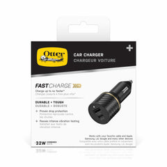 OtterBox Dual Fast Charge Premium Car Charger USB-C 30W (18W PD + USB-A 12W) Black