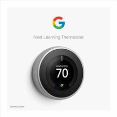 Google Nest Learning Thermostat Third Generation Stainless Steel